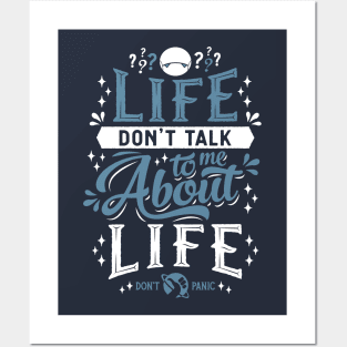 Life? - Hitchhikers Quote - Typography Sci Fi - Don't Panic Posters and Art